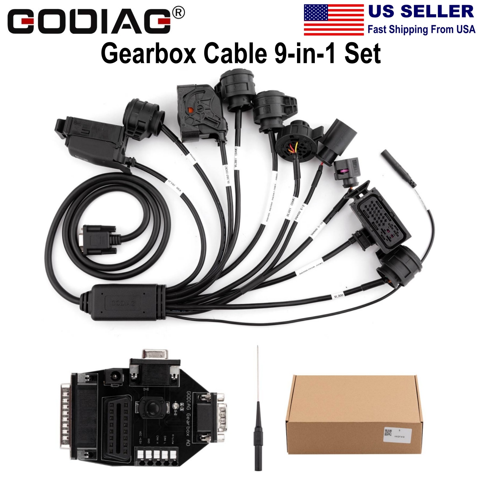 GODIAG Gearbox Cable 9-in-1 for V30/DQ200/DL501/VL300/VL381/DQ500/DQ250/DQ380