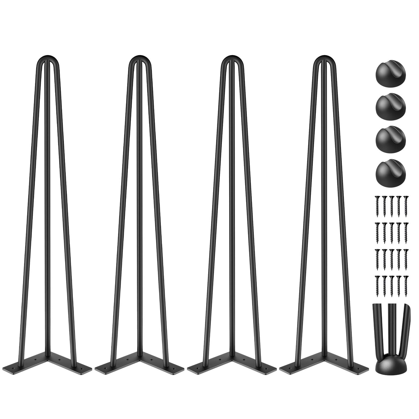 VEVOR Hairpin Table Legs 20" Black Set of 4 Desk 880lbs 20 Inch,