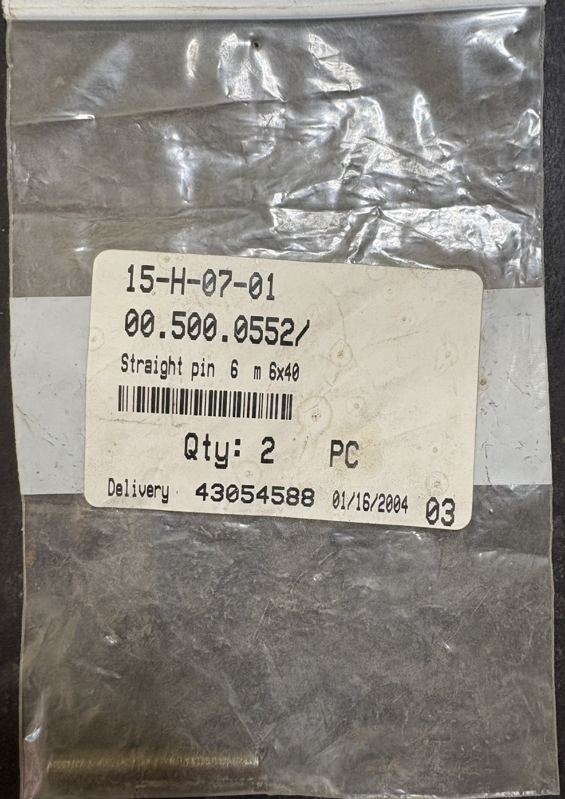 NOS - Heidelberg Straight Pin 00.500.0552 - Lot of 2 - STAHL  - Free Shipping