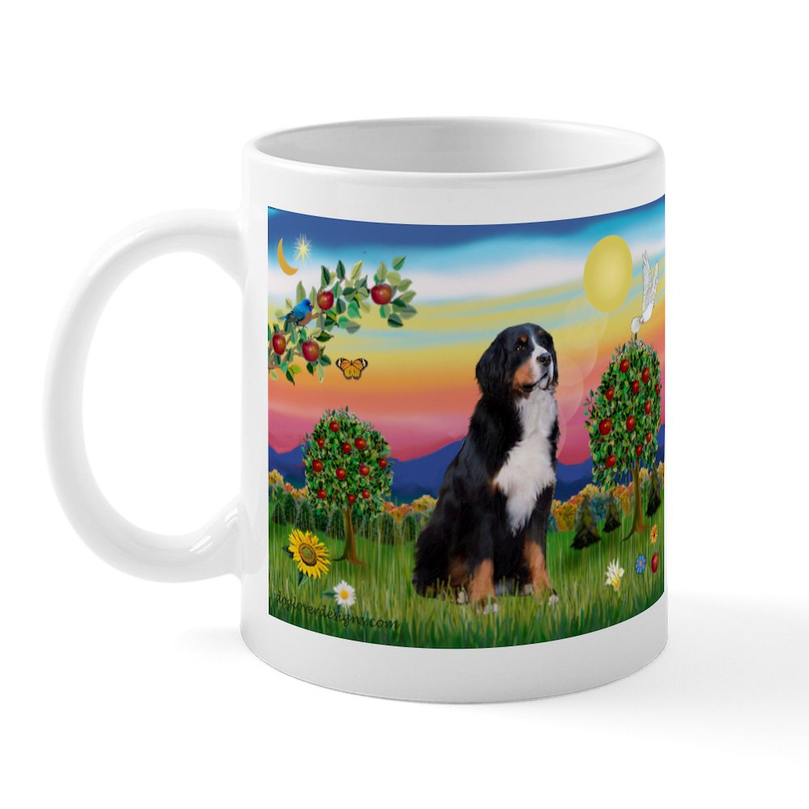 CafePress Bright Country & Bernese Mug 11 oz Ceramic Mug (23099352)