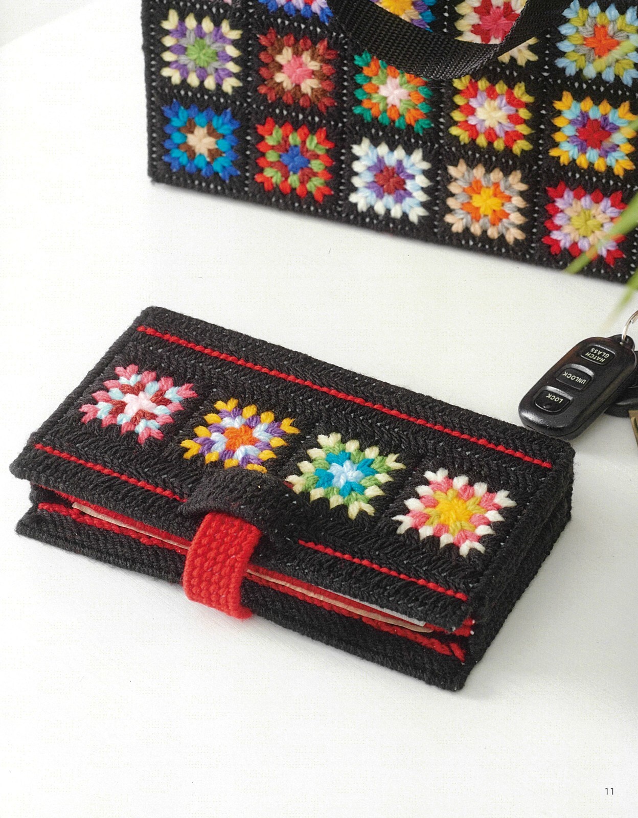 GRANNY SQUARE TOTE & Wallet Plastic Canvas Pattern Book ~ 2 Designs