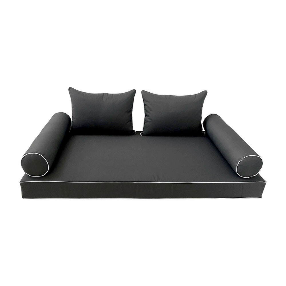*COVER ONLY*-Style 4 Daybed Mattress Bolster Pillow Contrast Pipe Twin-AD003