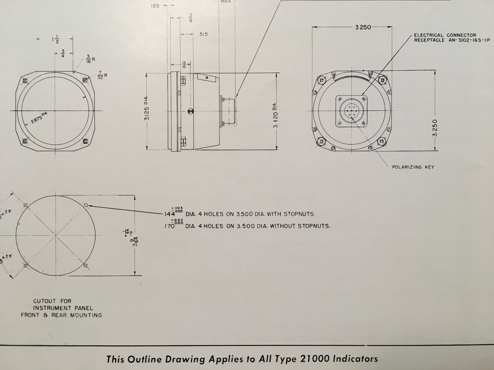 Fuel Pressure Indicator Magnesyn 21000 Description & Interconnect Data Sheet