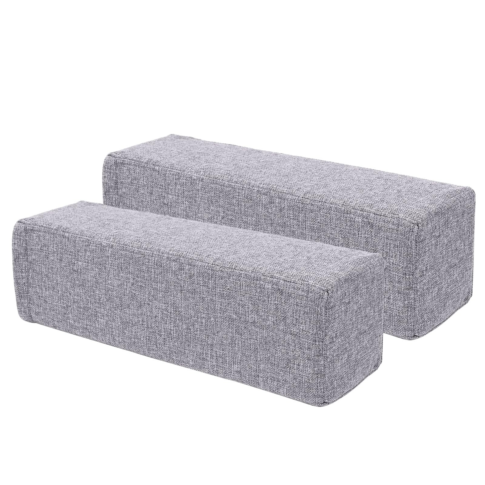 2 Pack Couch Arm Rest Pillow, 6''x6''x20'' Linen Cover, High Density Foam Arm...