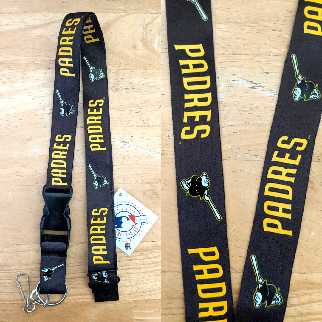 San Diego Padres Lanyard Key Ring Keychain ID Holder - Brown