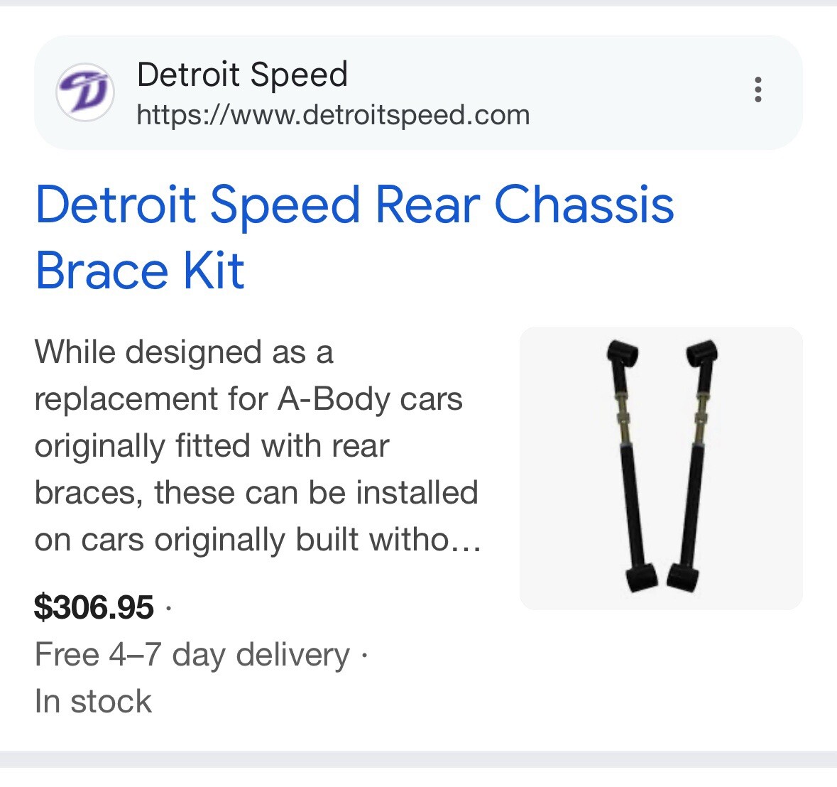 Detroit Speed Rear Brace Kit