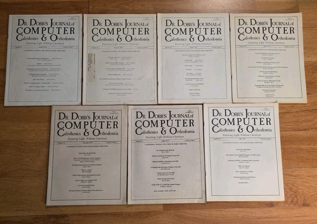 1979 Lot Dr. Dobb's Journal Computer Magazine Calisthenics & Orthodontia
