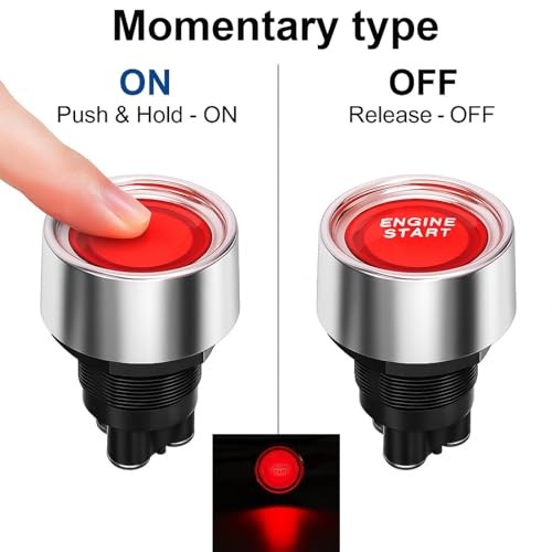 Gebildet Universal 12V-24V/50A SPST Momentary Red-engine Start Stop Button