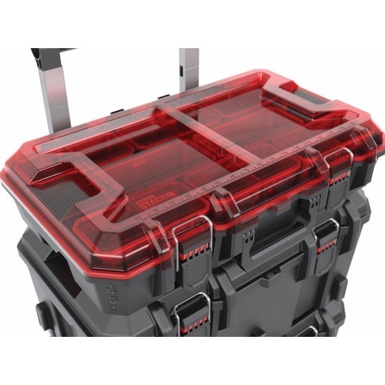 Hyper Stack Heavy Duty 3 Piece Modular Rolling Toolbox System, Black