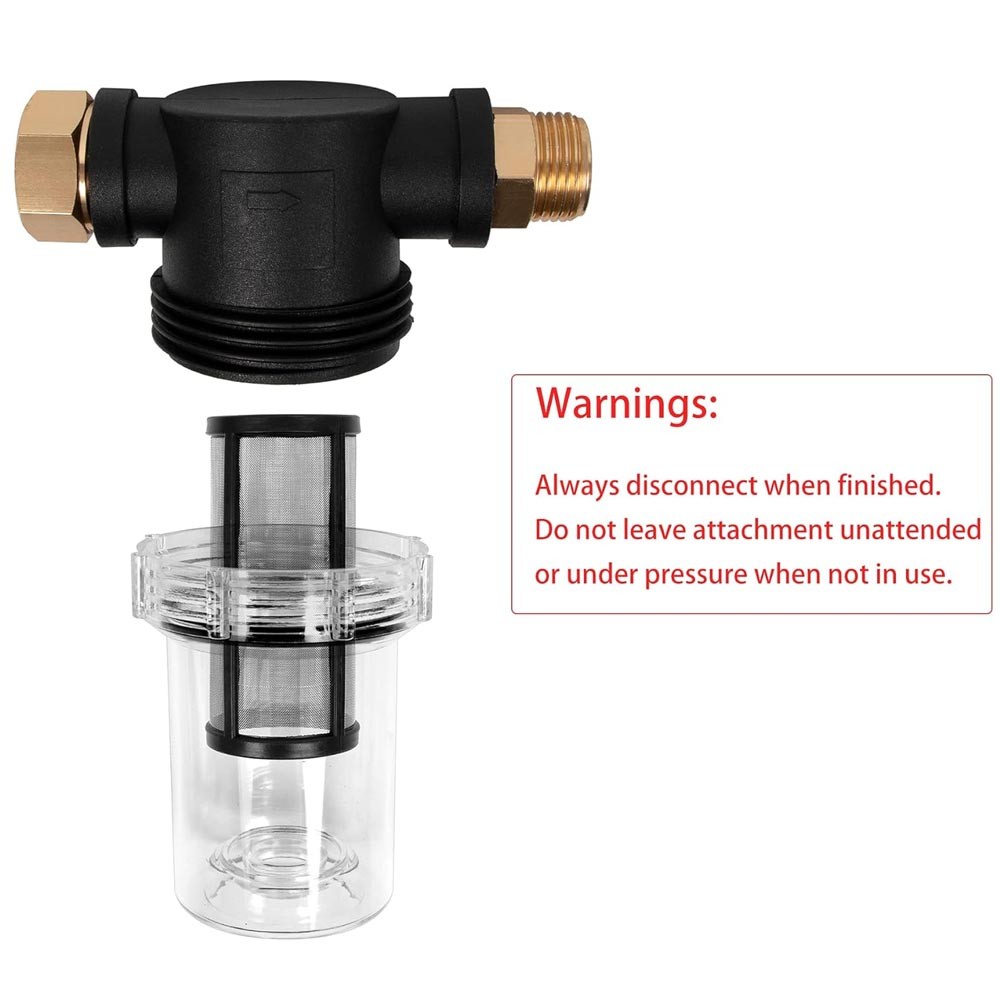 Inline Water Filter for Garden Hose with 40 Mesh and 100 Mesh Screen 2 ORings US