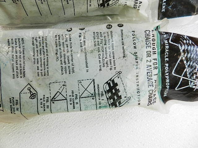 LOT OF 2 NOS Webbing Ruson-Shield Lawn Furniture Webbing GREEN & LIGHT 2 X 72ft