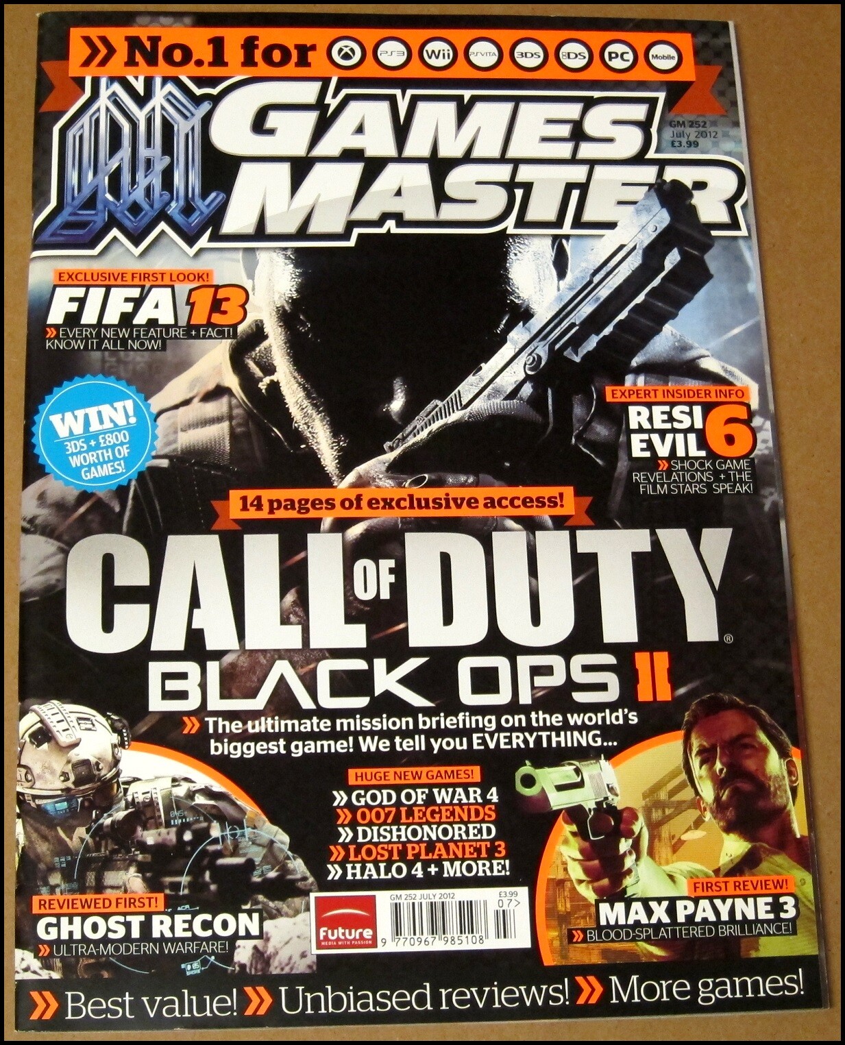 July 2012 Games Master Magazine Call of Duty Black Ops II Inversion Game Reviews