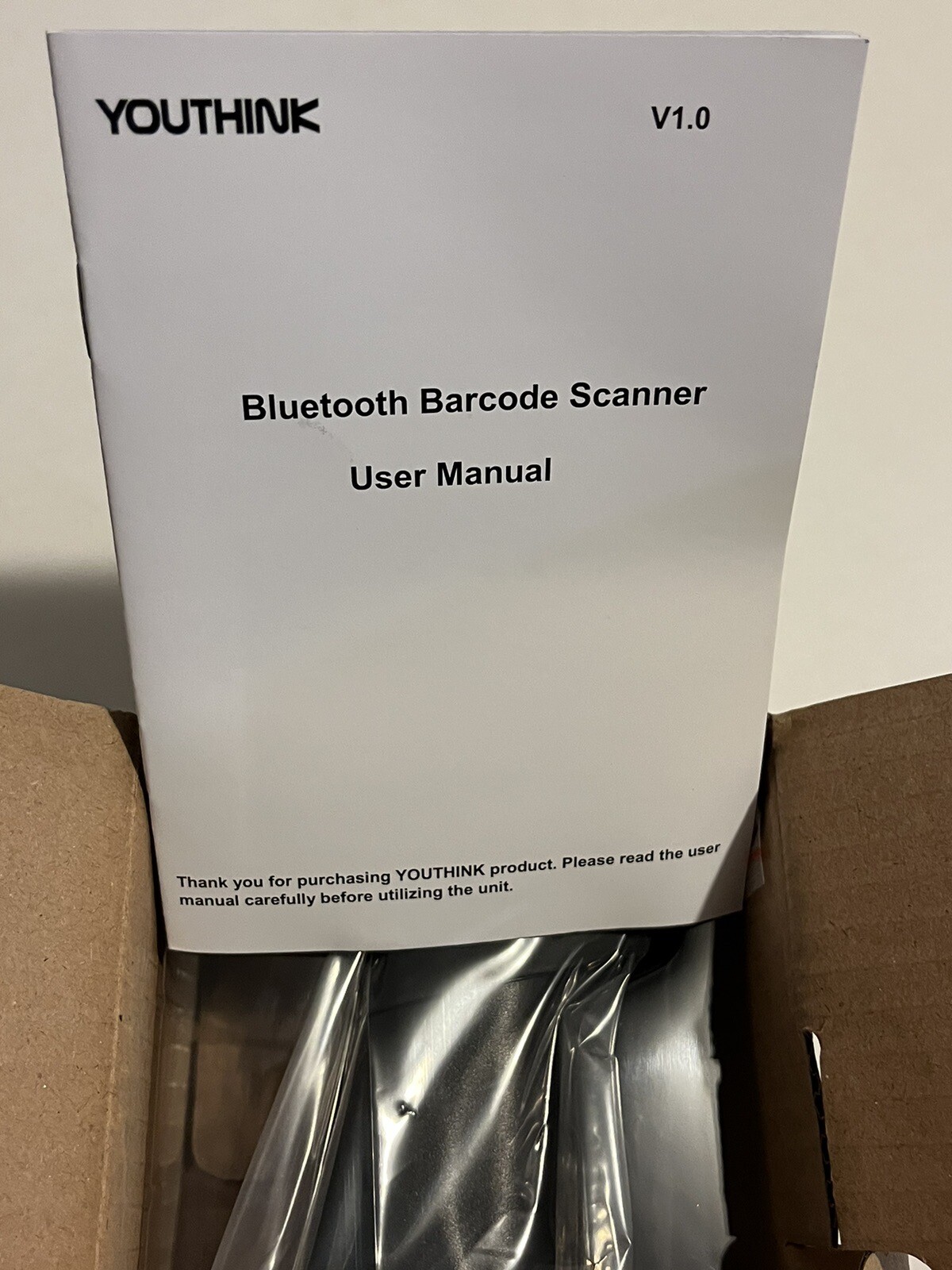 Barcode Scanner, YOUTHINK Bluetooth Wireless USB Laser Handhold Black