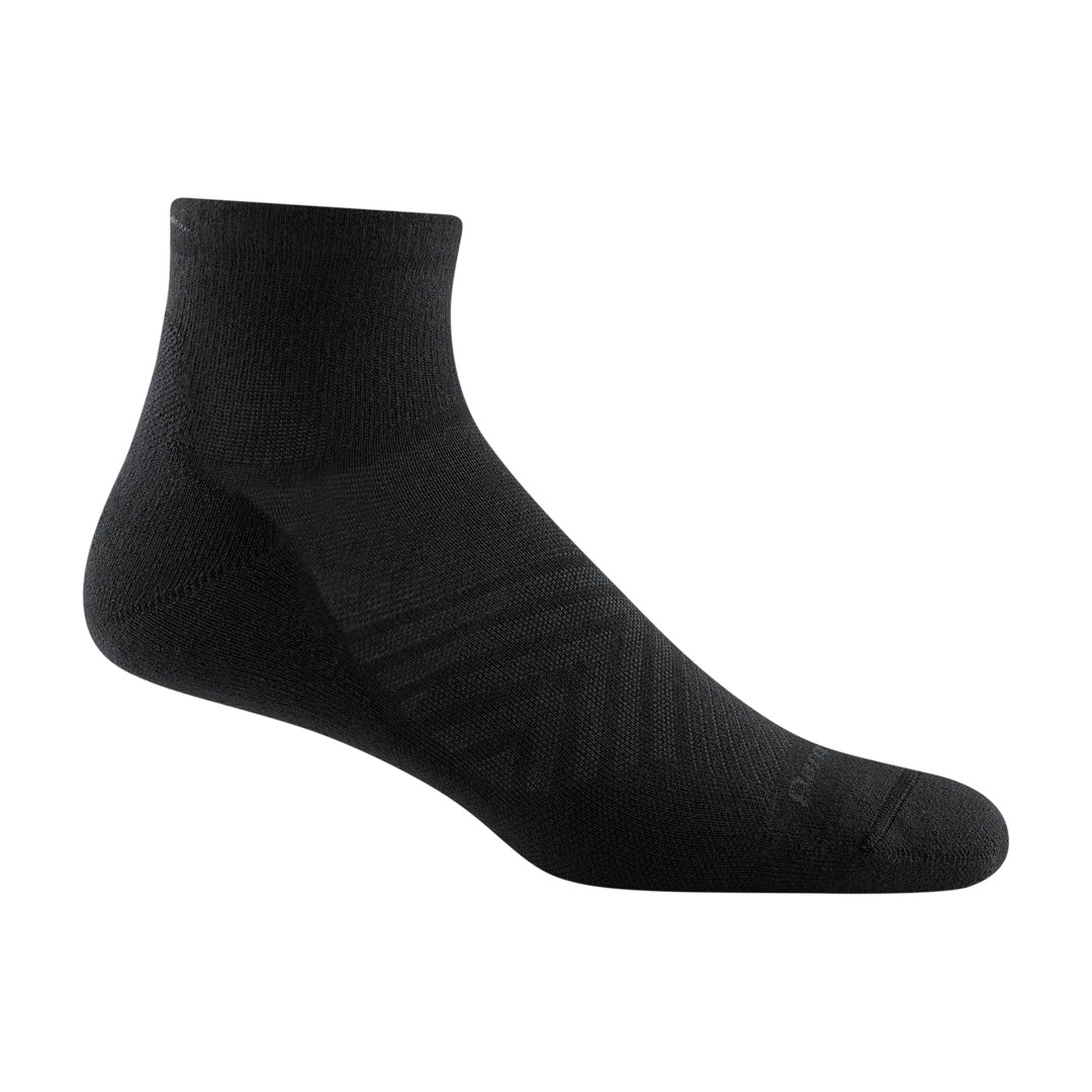 Darn Tough 1055 Black Men's Coolmax® Run Quarter Ultra-Lightweight Running Socks