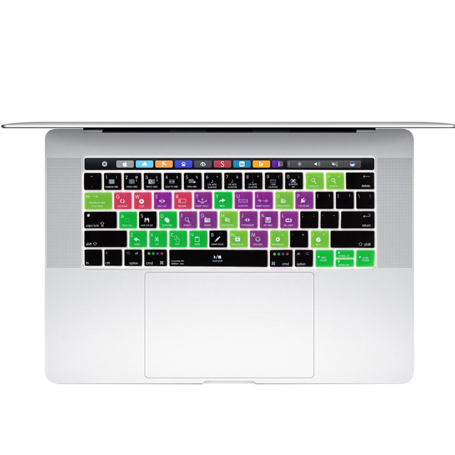 Ableton Live Shortcut Silicone Keyboard Cover for MacBook Air M2, MacBook Pro...