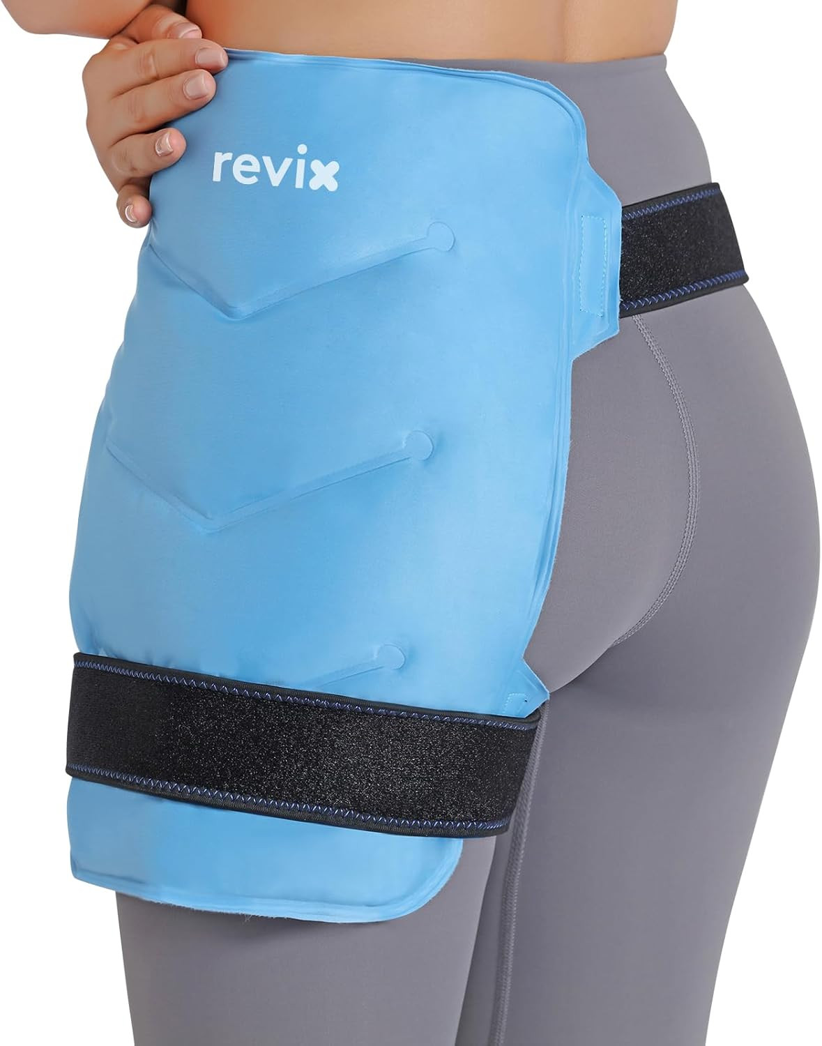 Hip Ice Pack Wrap with Straps, Reusable Gel Cold Compression for Hip Replacement