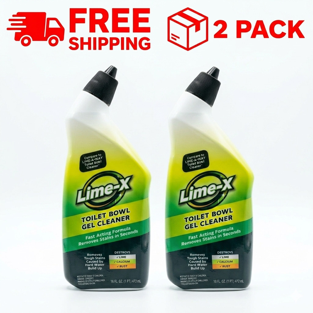 2 Pack Lime-X Toilet Bowl Cleaner Gel 16 oz Lime Calcium Rust Stain Remover