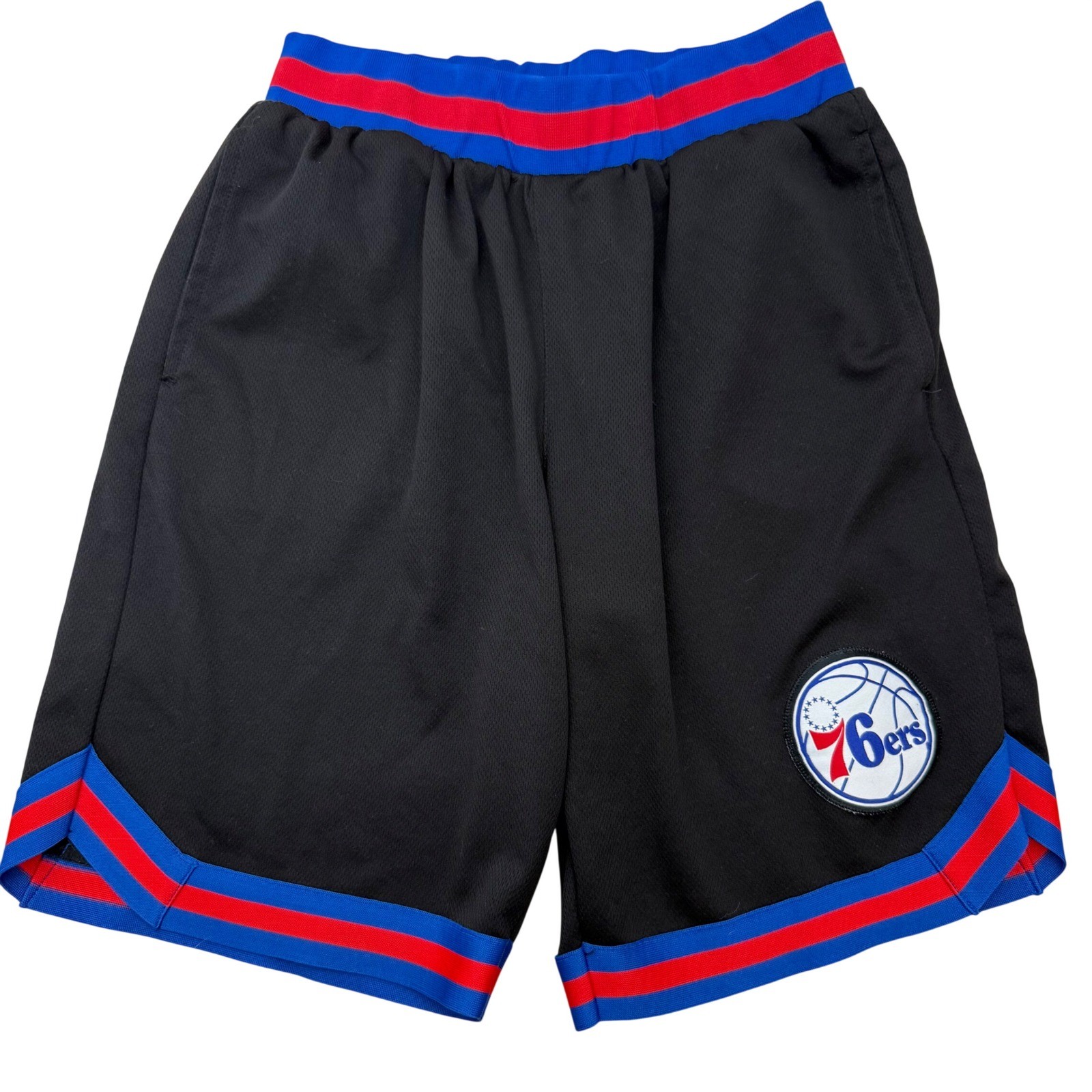 Philadelphia 76ers NBA Basketball Shorts Black Blue Red Trim Men M Ultra Game
