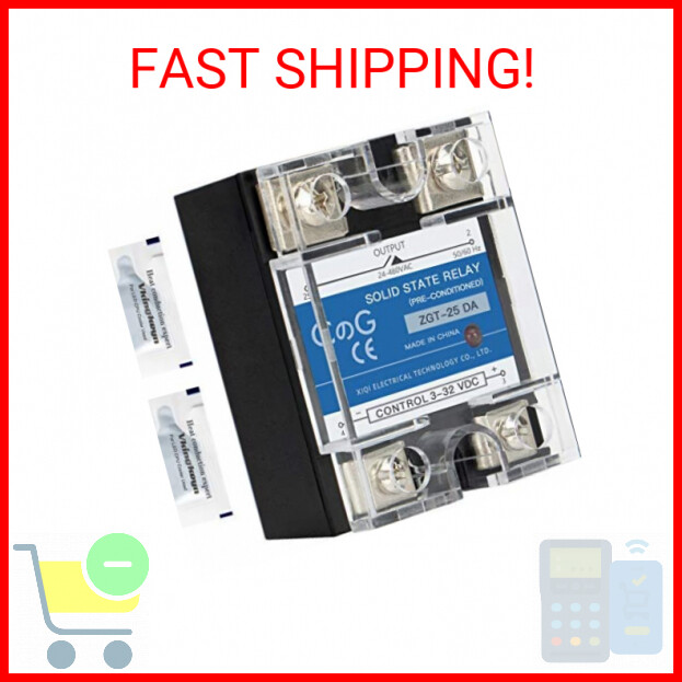 CG Solid State Relay SSR-25DA DC to AC Input 3-32VDC To Output 24-480VAC 25A Sin