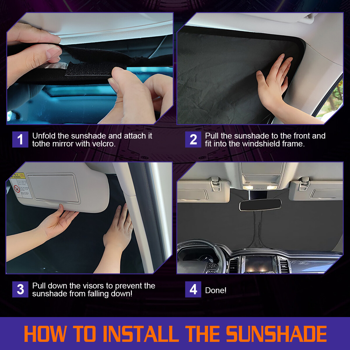 Sun Shade Foldable UV Block Cover Visor Shield For Chevrolet Silverado 2015 A+