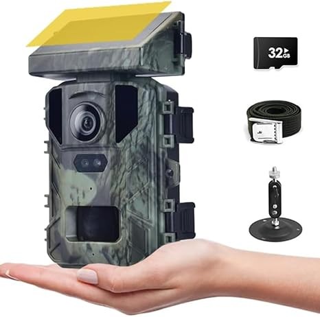 Solar Trail Camera 50MP 4K Wildlife Hunting Game Cam  Night Vision Outdoor