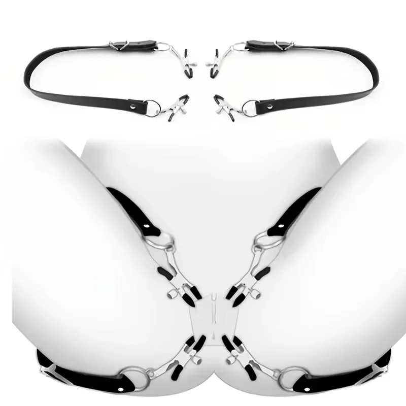Labia Spreader Dilator Sex toys for Women BDSM Clamp Nipple Clips Leather Straps