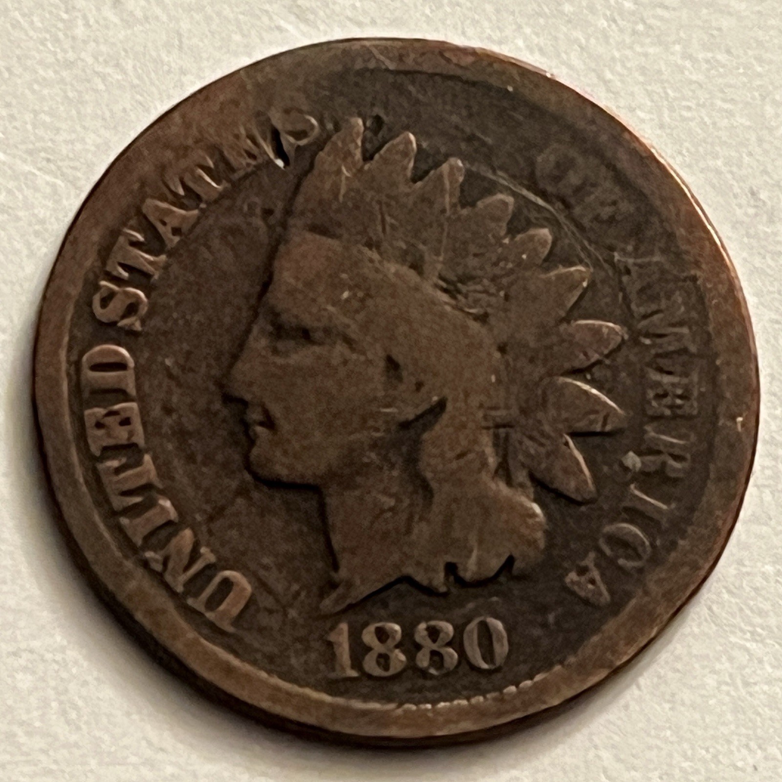 1880 Indian Head Cent JC2005 - Victorian Era Low Mintage