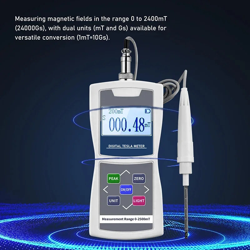 Gauss Meter Handheld Digital Tesla Meter Magnetic Field Tester ZMST-5 ZMST-2