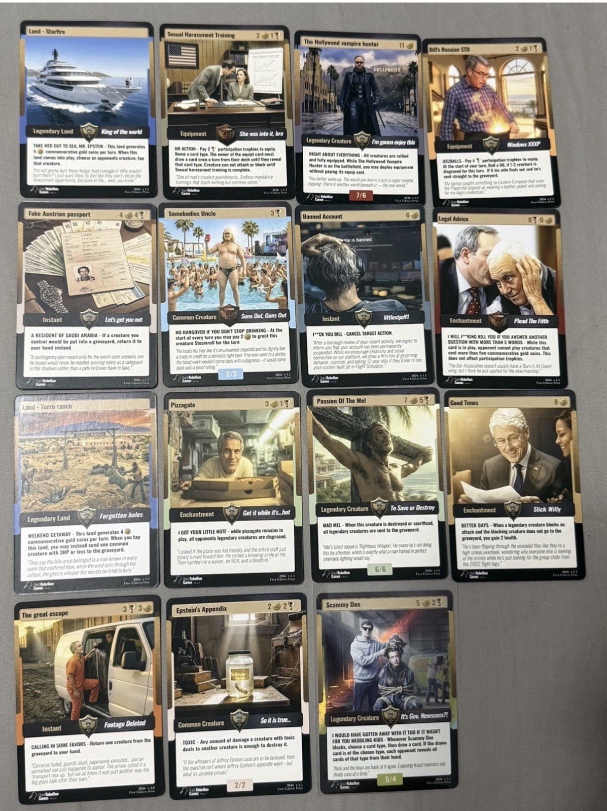 World War Woke Starter Deck & Epstein Files FULL 48 Base Set + All Holos