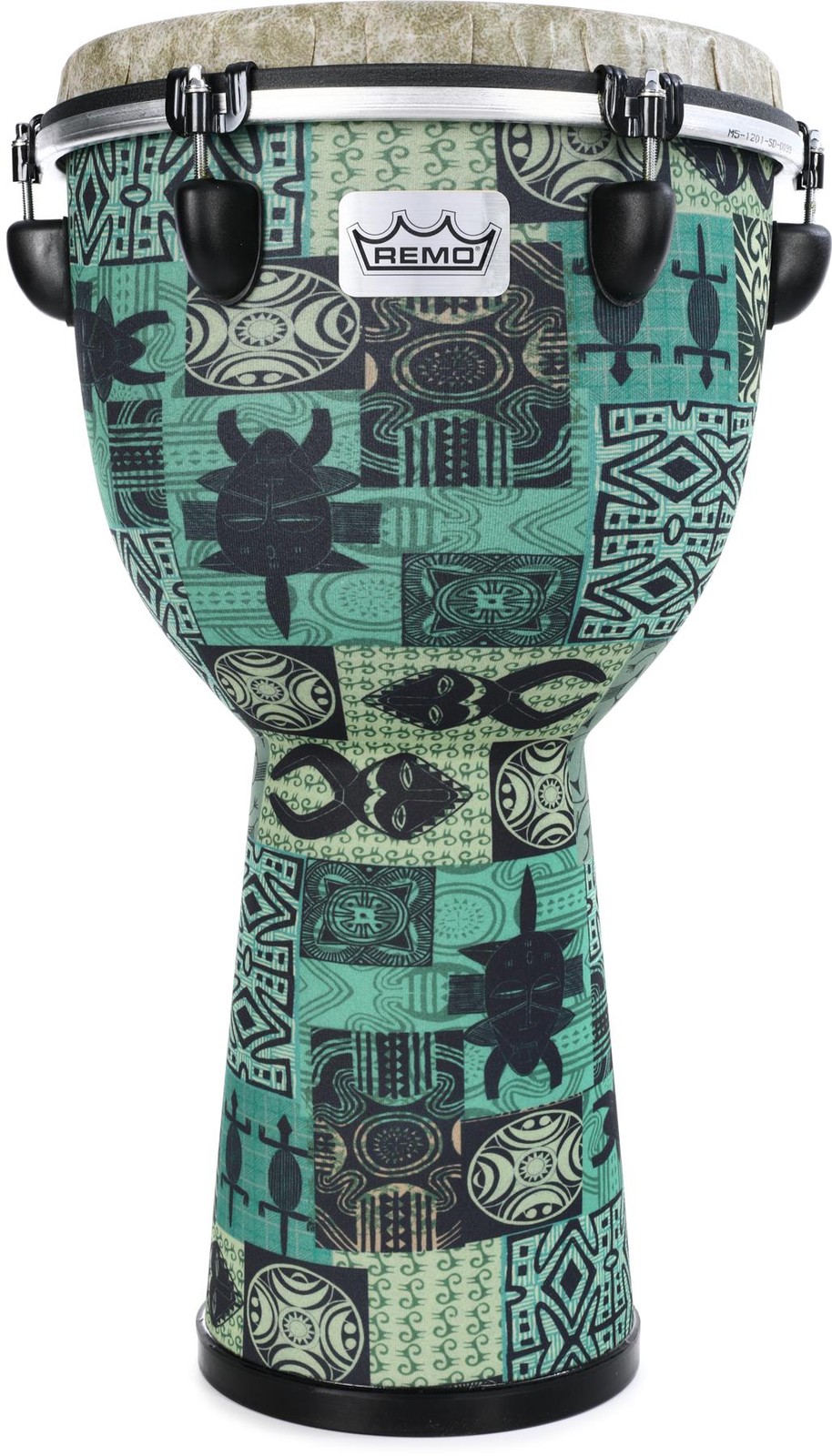 Remo Designer Series Apex Djembe - 12-inches, Green Kinte (3-pack) Bundle