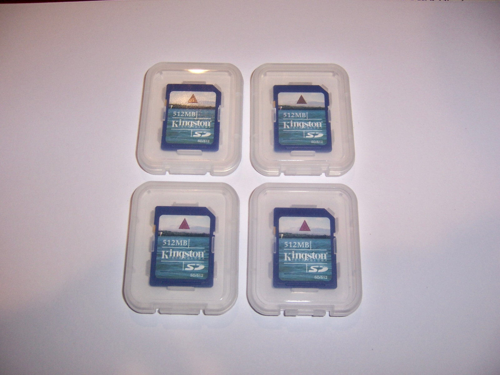 Lot of 4pcs New 512mb Kingston SD Memory Cards, 512 MB Secure Digital Memory SD