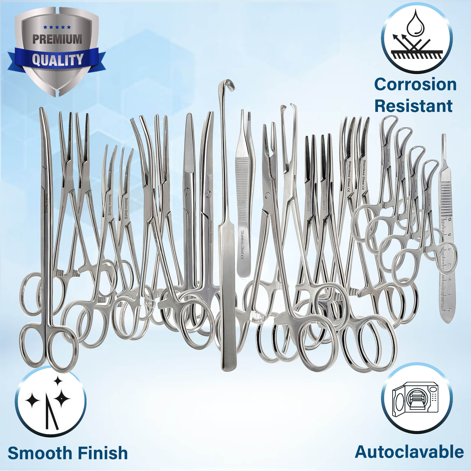 72 Pcs Bitch Spay Pack Kit Set Surgical Veterinary Instruments German Grade CE