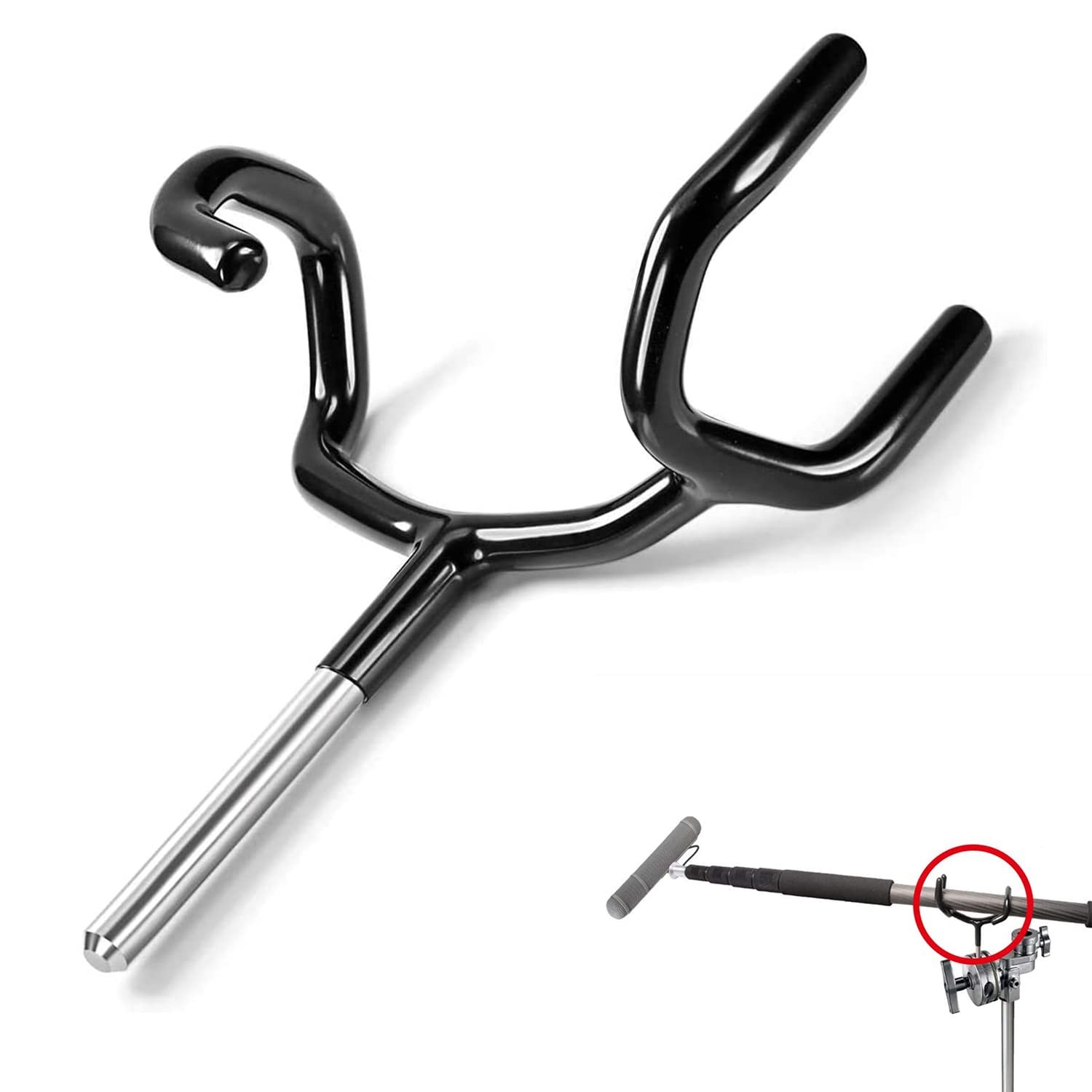 ATian Microphone Metal Boom Pole Holder Audio Cradle boom pole stand