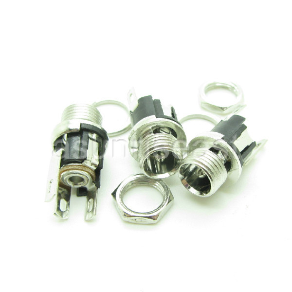 10PCS DC Panel Power Supply Metal Jack Socket Female for 5.5mm X 2.1mm Plug