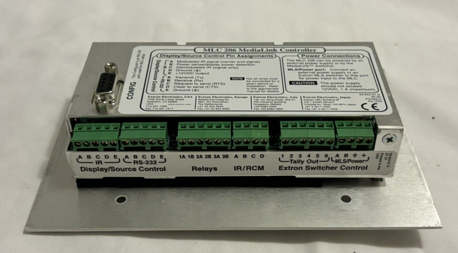 Extron MLC 206 MediaLink Controller White with SMB-3 Gang Surface Mount Box