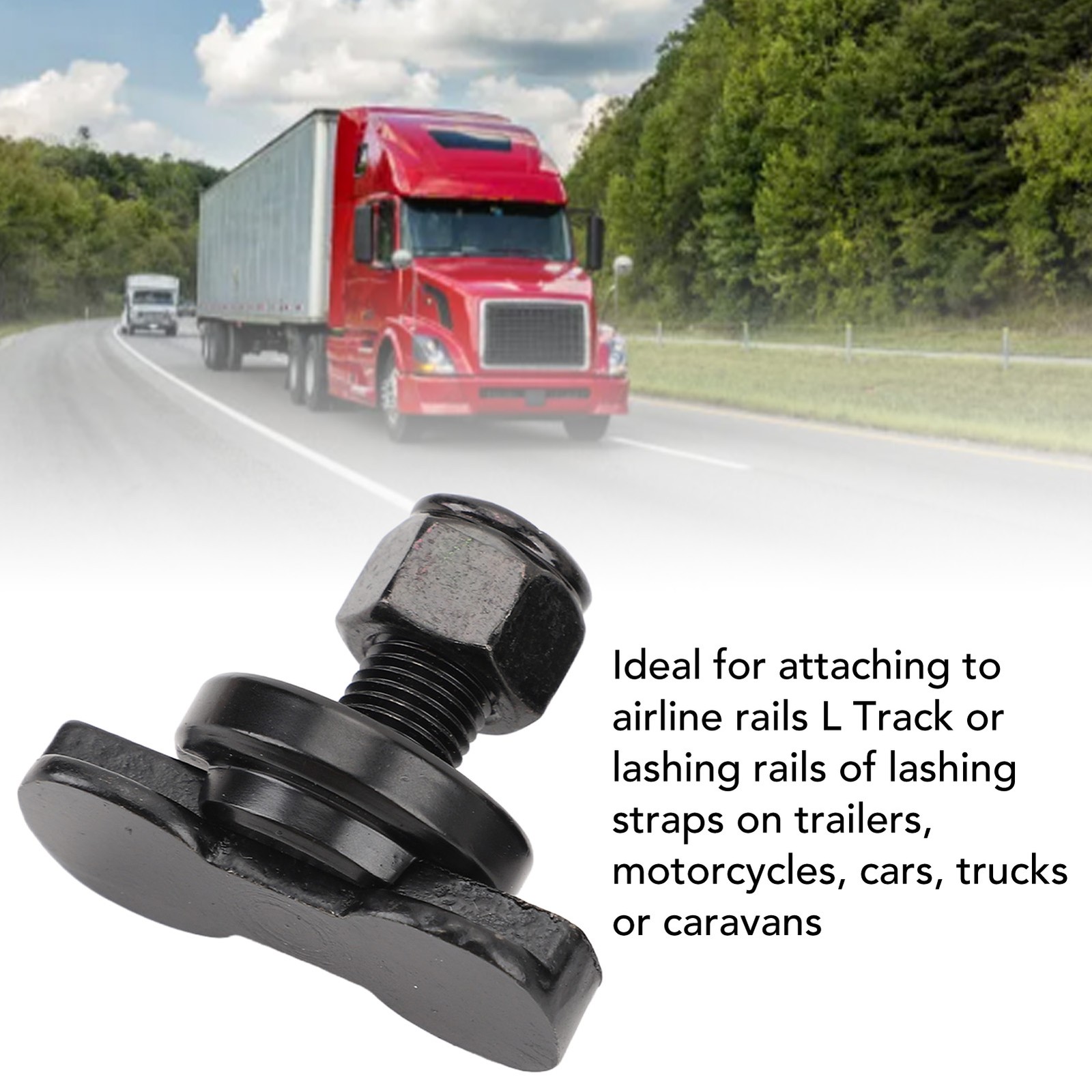 2PCS L Track Stud Fitting Carbon Steel Galvanized Airline Track Stud Fitting