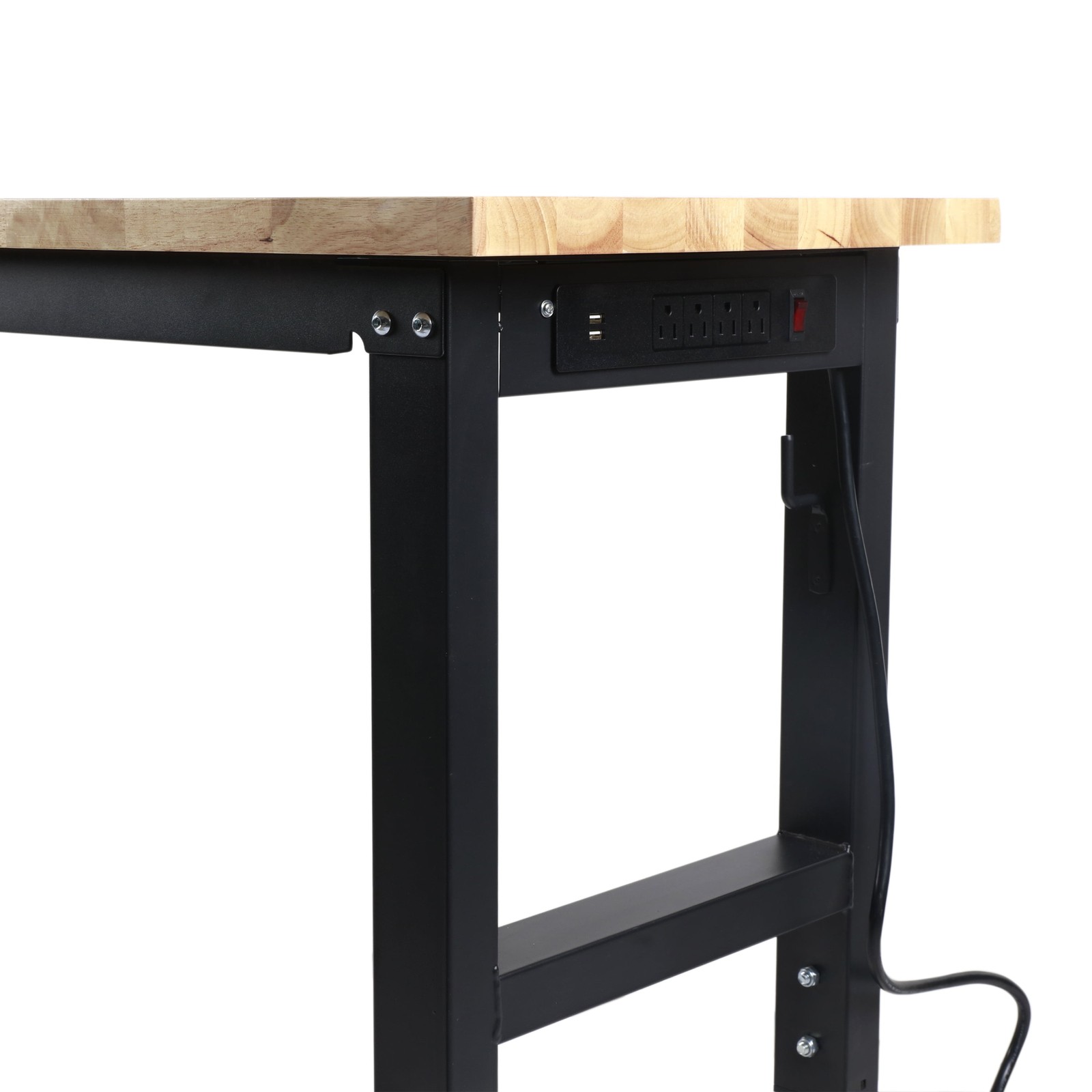 48-Inch Adjustable Workbench Heavy Duty Rubber Wood Work Table Multi-Function US