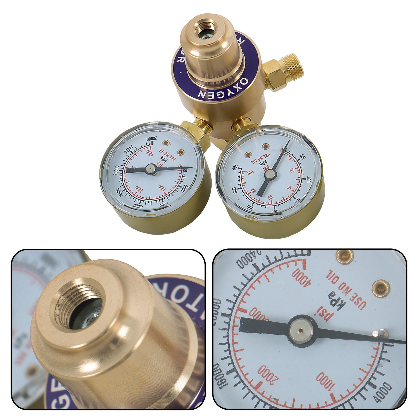 OXYGEN & ACETYLENE Regulators Fit Victor Gas Torch Cutting Solid Brass 4 Welding