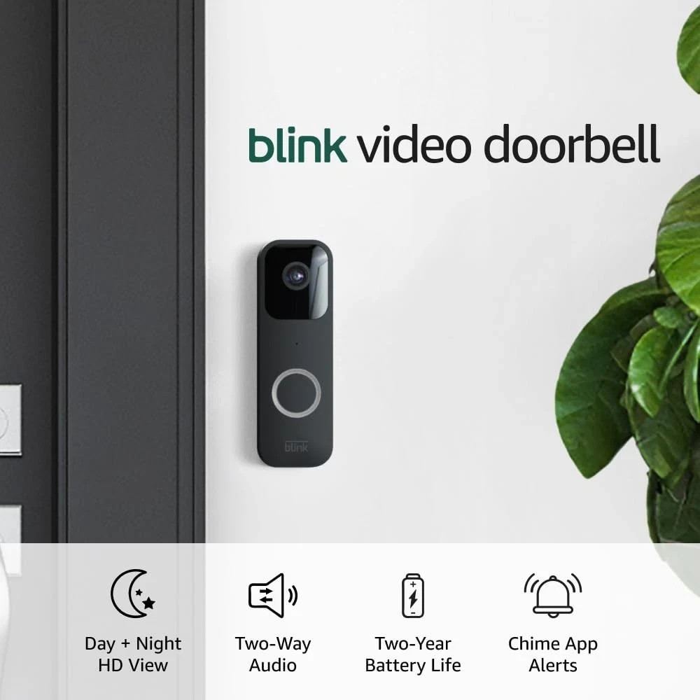 Blink Video Doorbell — Two-way audio, HD video Works with Alexa (Black)