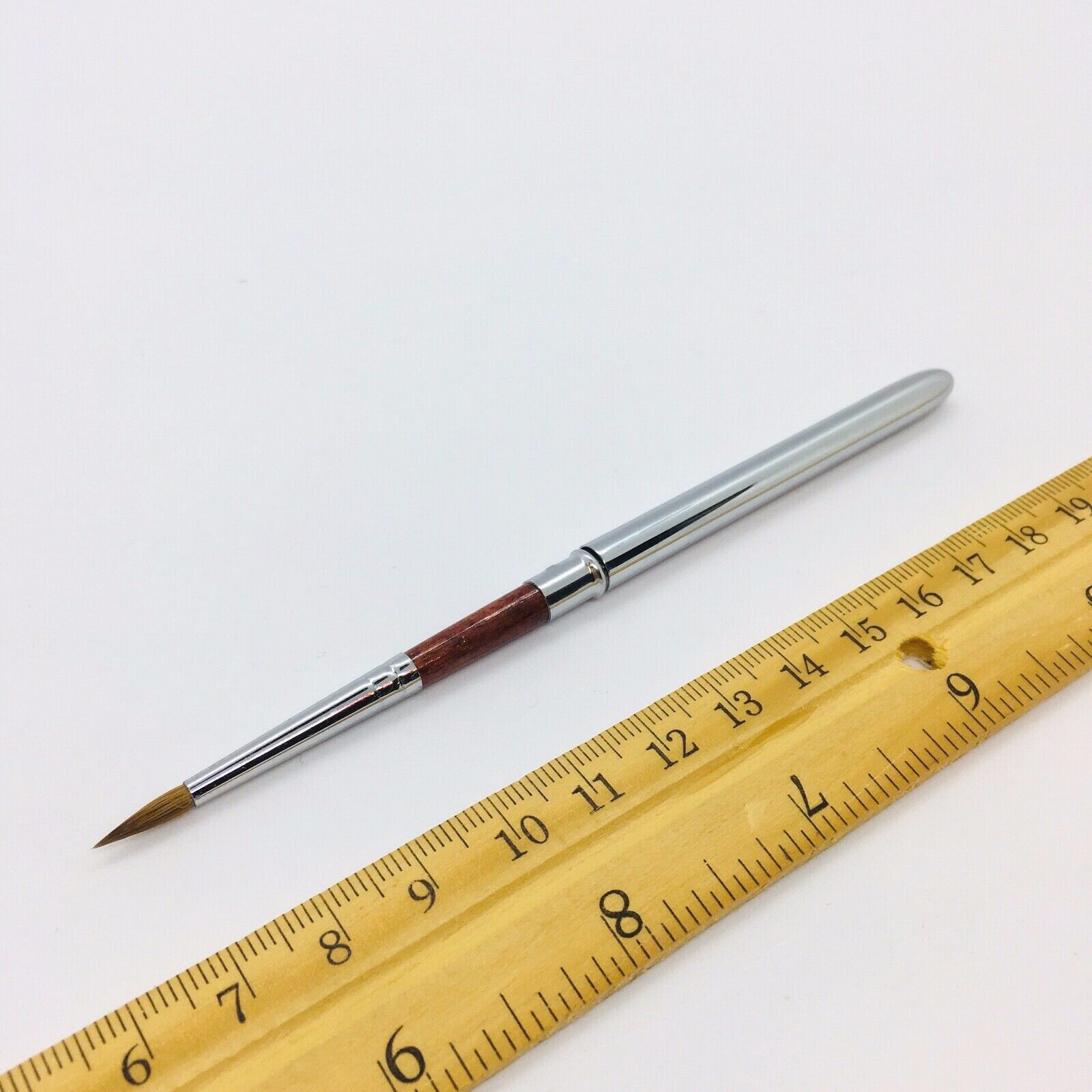 1Pc Round Tip Nail Makeup Art Brush #00 Metal Handle 100% Red Kolinsky Sable