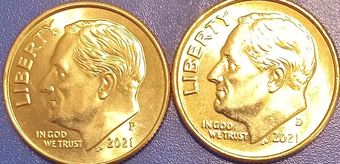 2021 P &D Roosevelt Dime - BU Uncirculated Full Bands Set Free Shipping!