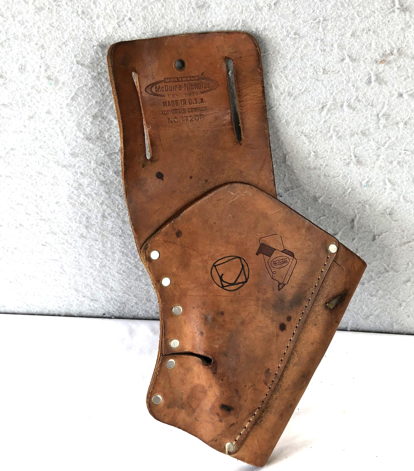 Vintage McGuire-Nicholas Leather Tool Holster USA Saddle Top Grain Work Pouch