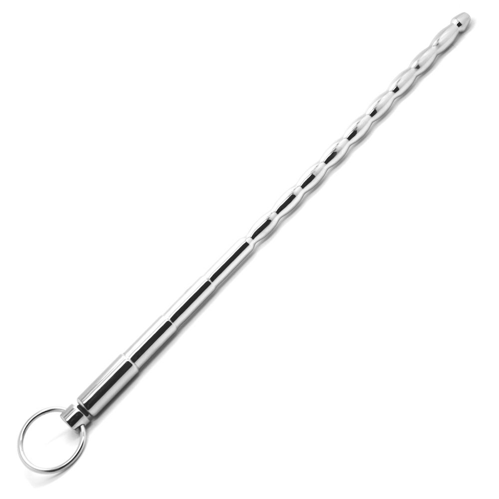 Smooth Egg Urethral Sound, 316L Surgical Steel, 11.5", Cum Thru Threaded Plug