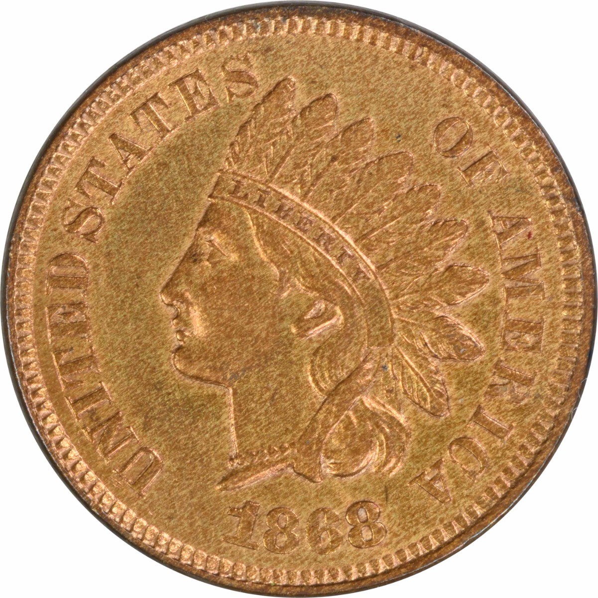 1868 Indian Cent AU58 Uncertified #712