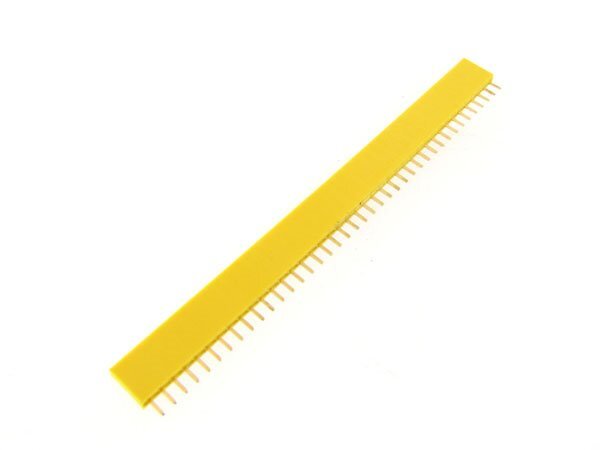 1x40 40-Pin Female Straight Header 2.54mm - Yellow  Pack of 5