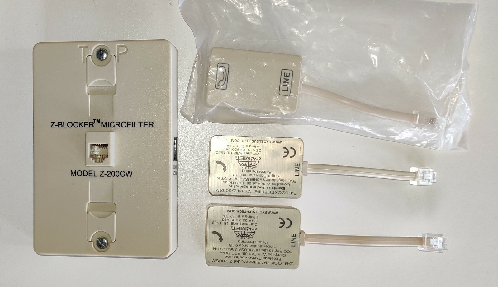 Set of Excelsus DSL Z-Blocker Filters: 3x Z-200SM and 1x Z-200CW