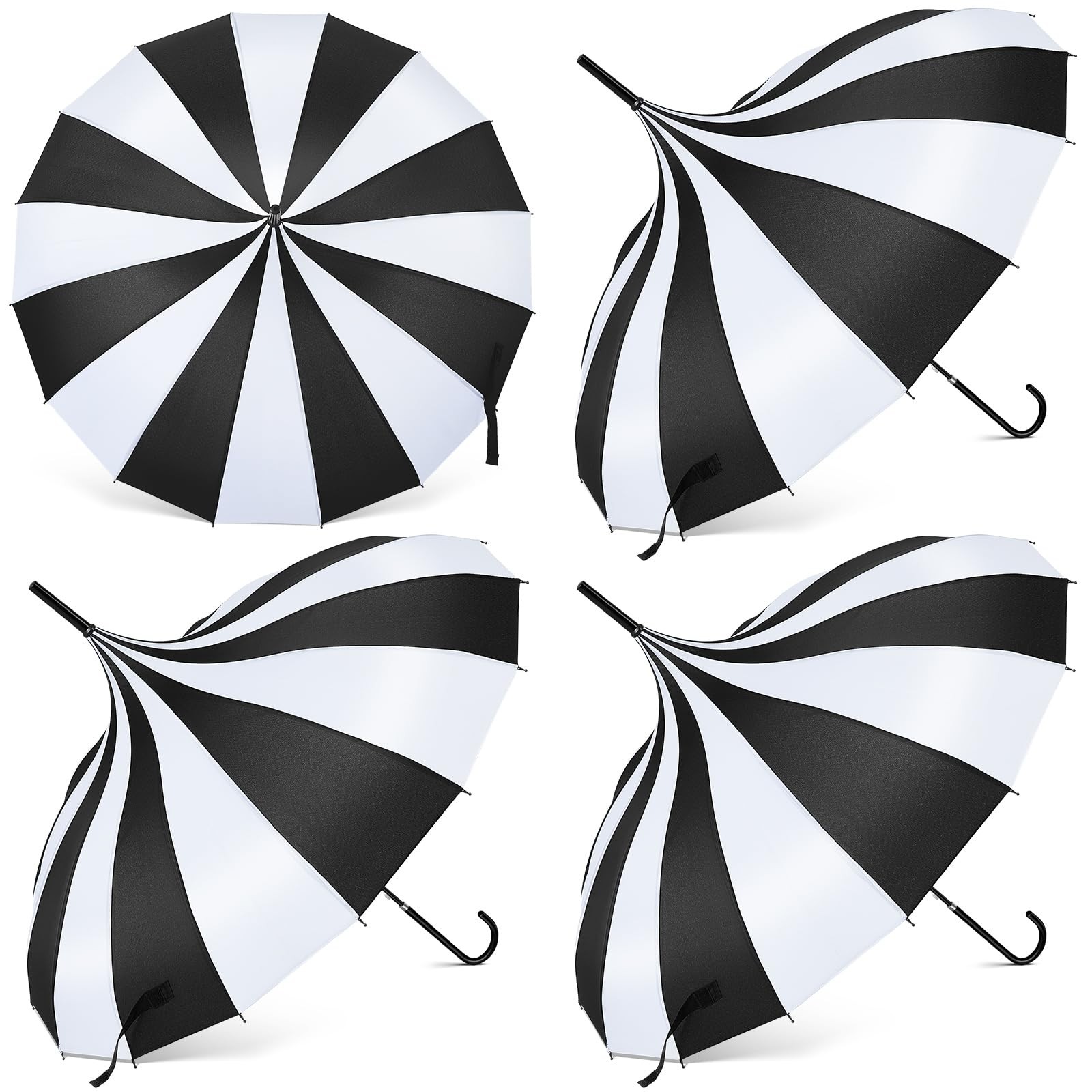 Abbylike 4 Pcs Parasol Pagoda Umbrella 36 Inch Large Gothic Parasol for Sun P...