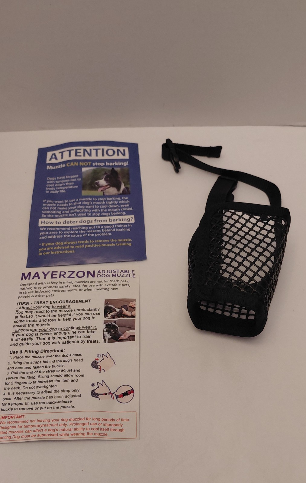 Breathable Mesh Muzzle for Dog Size: Small, Black