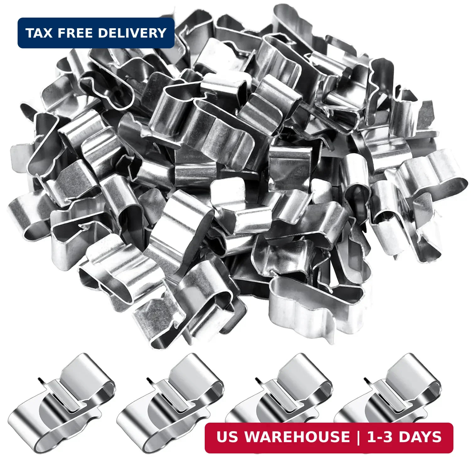 50 Pcs Trailer Wire Clips,Metal Cable Clips Stainless Steel Clips Solar Panel Wi