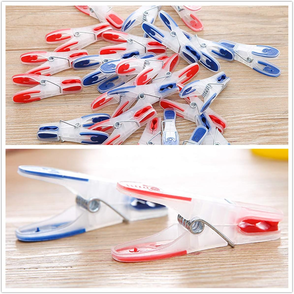 Strong Non-Slip Wide Open Plastic Clothes Clips for Drying Clothing Clamps St...